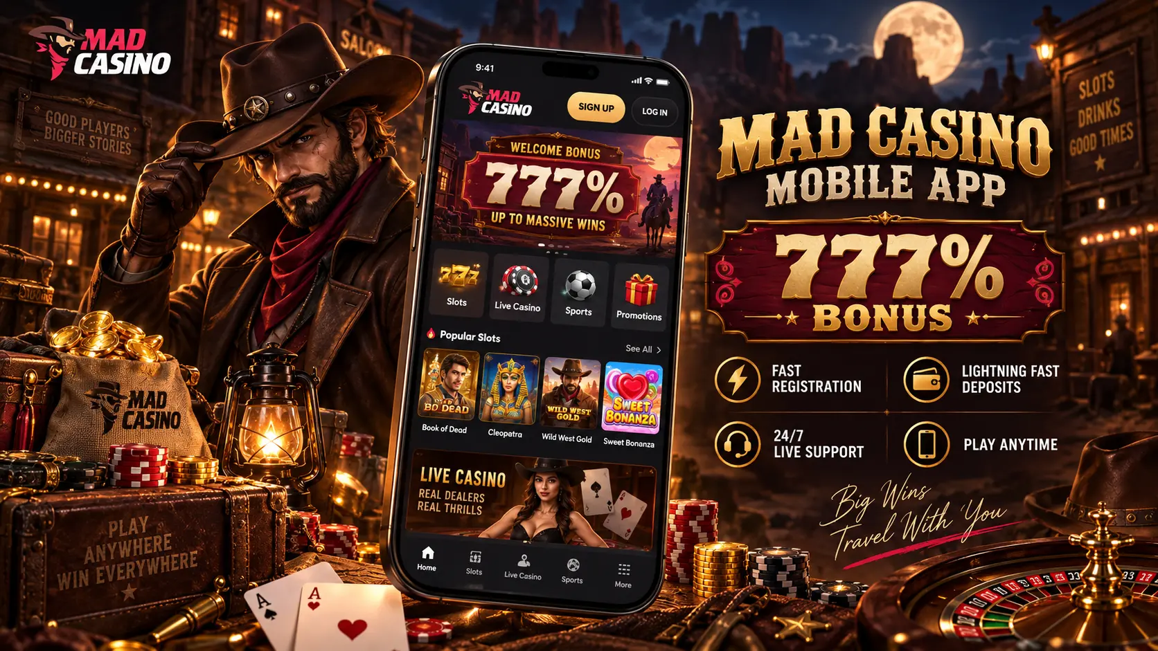 Mad Casino mobile app for Android and iOS